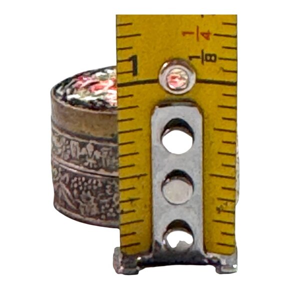 Vintage Italian Micro Mosaic Floral Pill Box Floral Inlaid Silver Plated Trinket - Picture 6 of 9
